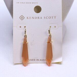 Kendra Scott Alice Catseye 14K Gold Over Brass Drop Earrings in  Coral Catseye.